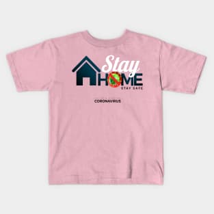 stay home stay safe Kids T-Shirt